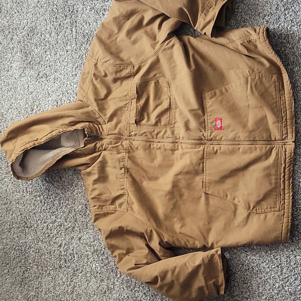Men's Dickies Sanded Duck Sherpa Lined Hooded Jacket, 3XLR